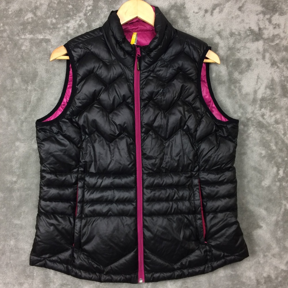 Lole Puffer Vest Womens XL Black Down Lightweight Packable Hiking Camping